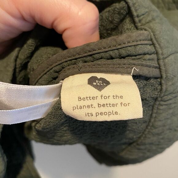 Madewell Blazer Diamond Jacquard Shaw Olive Green Small Quilted 100% Cotton - Picture 11 of 11